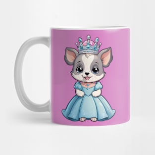 Cute Cartoon Puppy in Blue Dress and Pink Shoes Mug